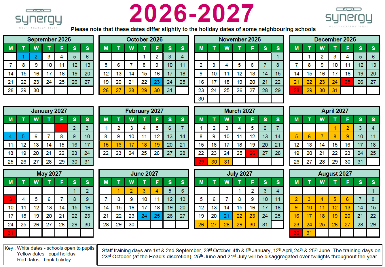 Term Dates 2026 2027
